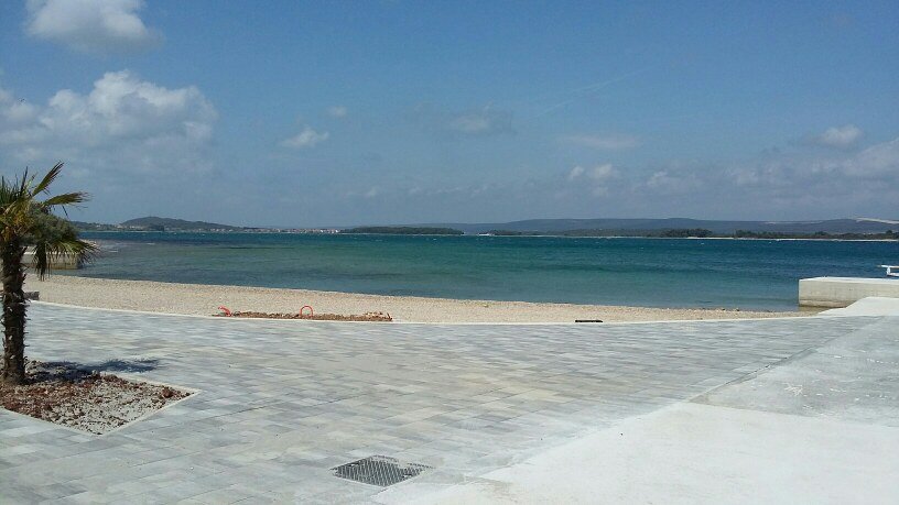 Vue sur la plage, qui se trouve à quelques pas de l'appartement.