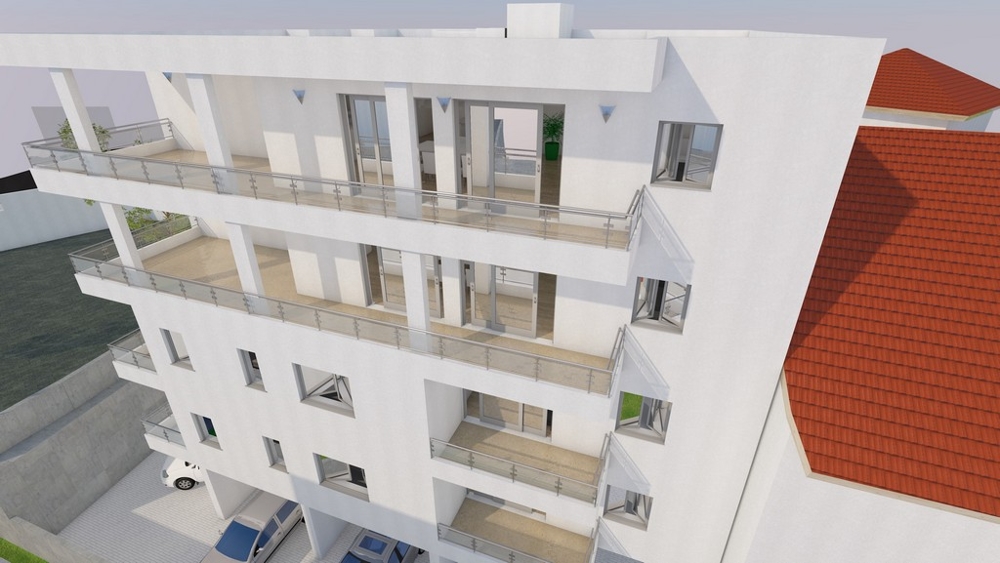 Visualisation de la façade à balcons avec garde-corps en verre