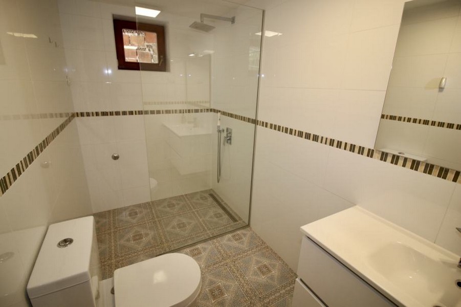 Salle de bains avec douche et WC