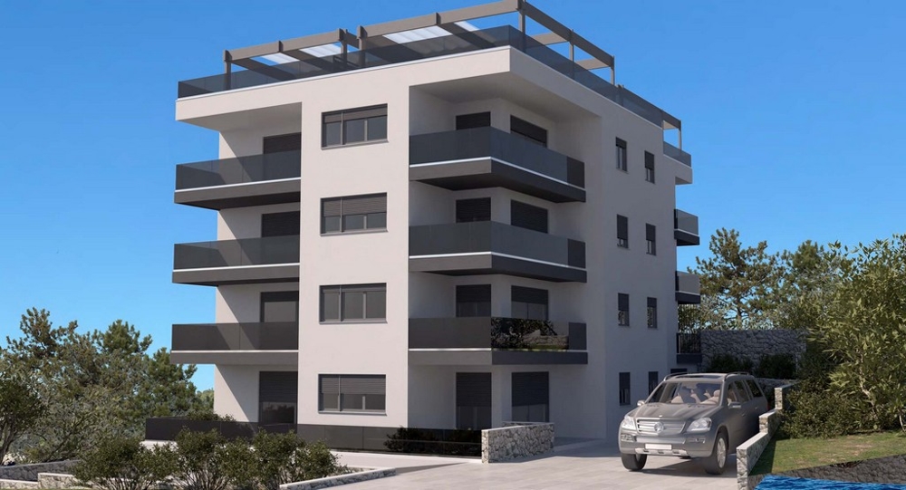 Visualisation du bâtiment avec balcons sur tout le pourtour