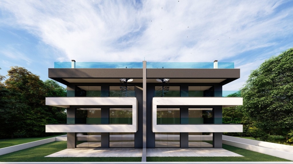 Visualisation de la façade symétrique avec loggias