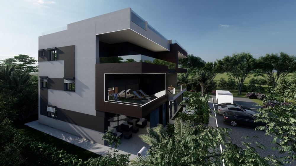 Visualisation 3D de la construction neuve dans laquelle se trouvent les appartements A2793.