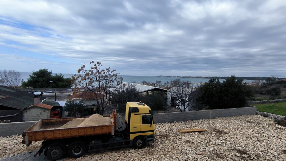 Vue sur l'intérieur du gros œuvre.