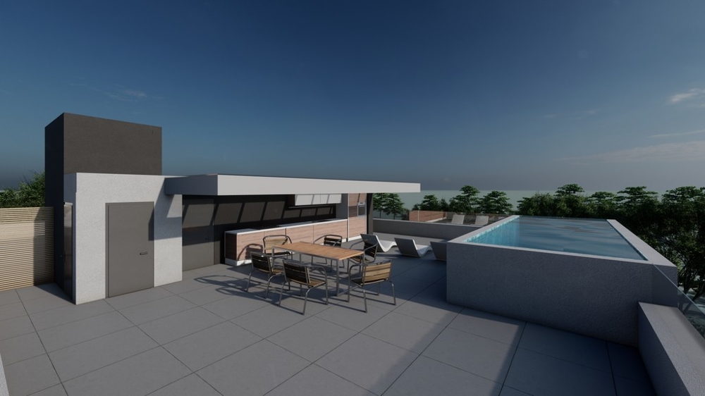 Toit-terrasse avec piscine près de la mer - bien A2795 en Croatie.