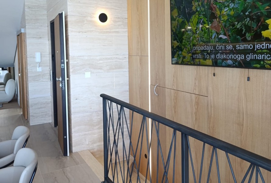 Terrasse et vue sur l'intérieur.
