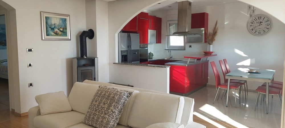Appartement lumineux et bien entretenu avec cuisine ouverte et séjour