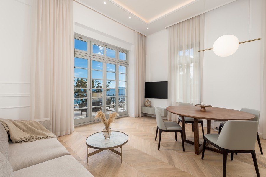 Salon avec vue mer de l'appartement A3367 - à vendre à Opatija, Croatie.