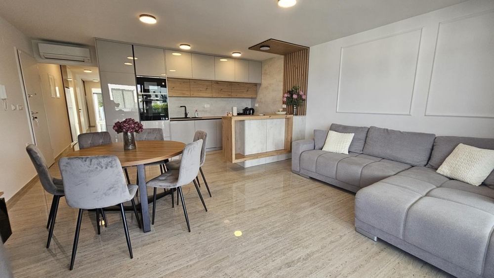 Séjour ouvert avec cuisine et mobilier - A3424