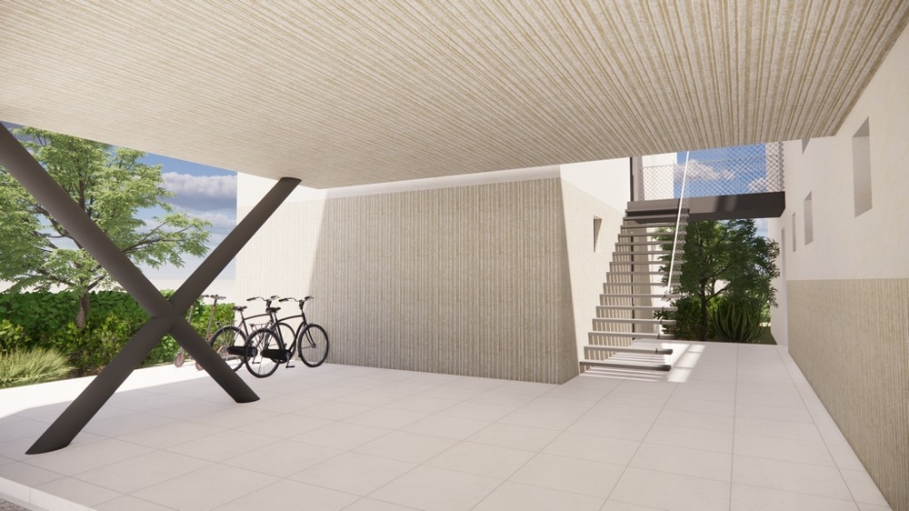 Visualisation de la place de stationnement couverte avec des vélos