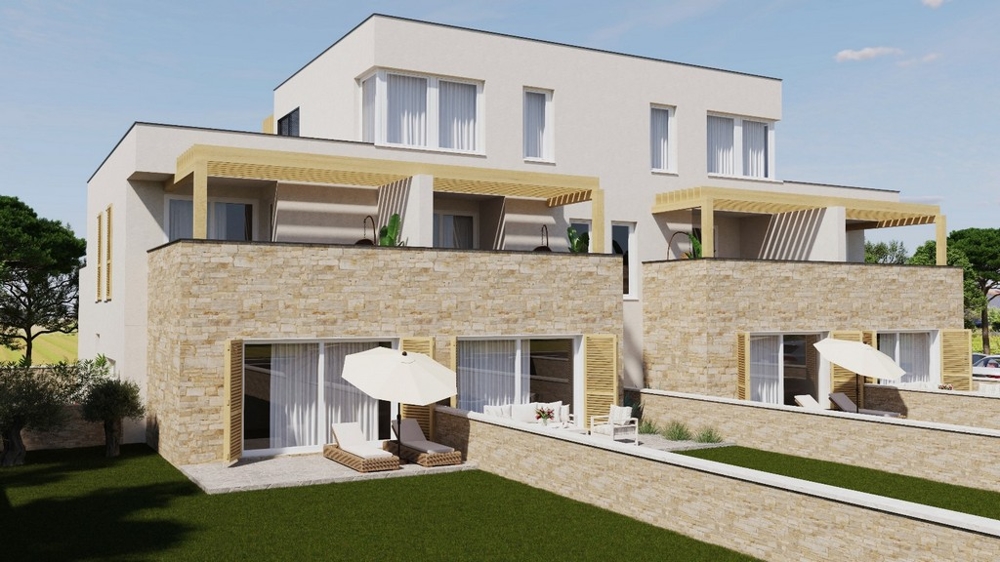 Appartements neufs avec jardin près de la mer à Privlaka près de Zadar, Croatie.