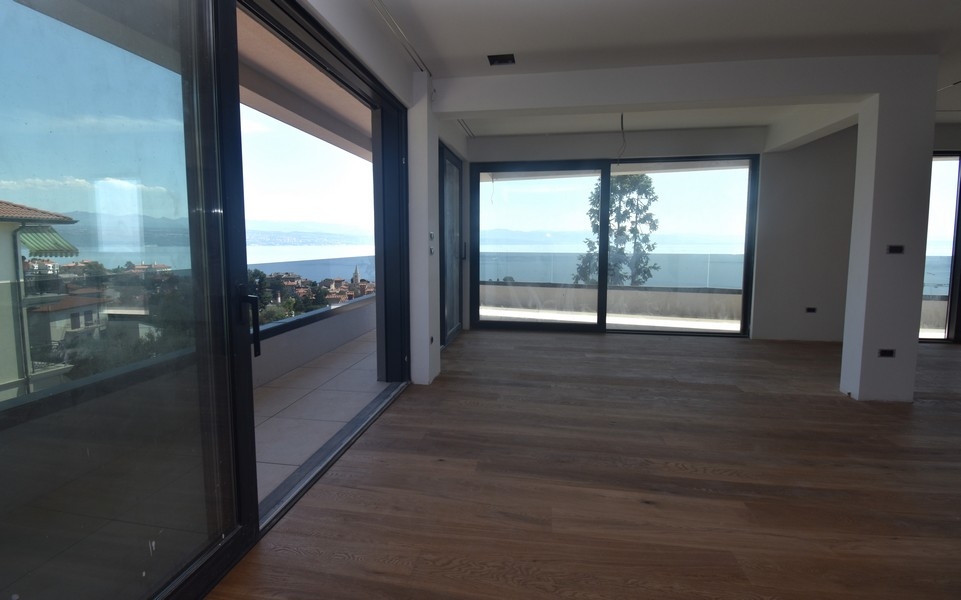 Séjour moderne de l'appartement neuf A3685 à Lovran, Golfe du Kvarner.