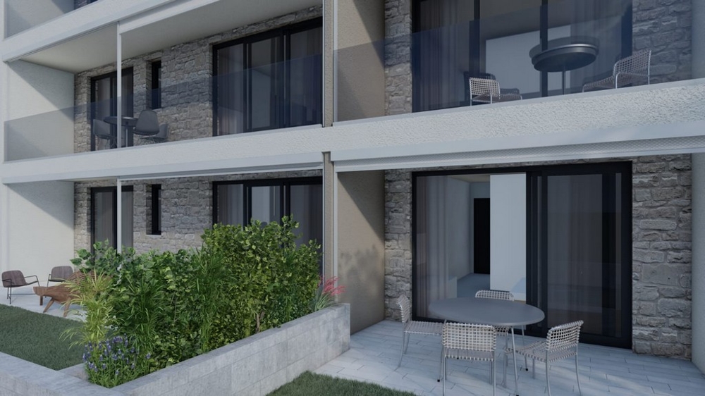 Vue sur les nouveaux appartements du rez-de-chaussée.