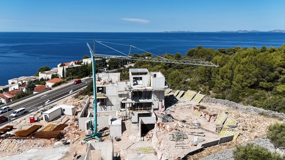 Avancement des travaux de la résidence A3754 avec vue mer