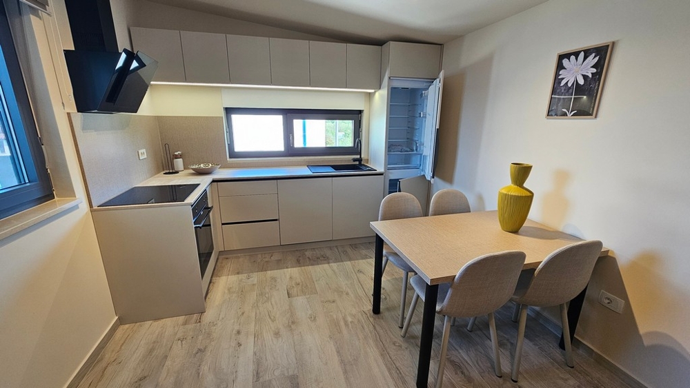 Cuisine moderne avec séjour dans un appartement en Croatie