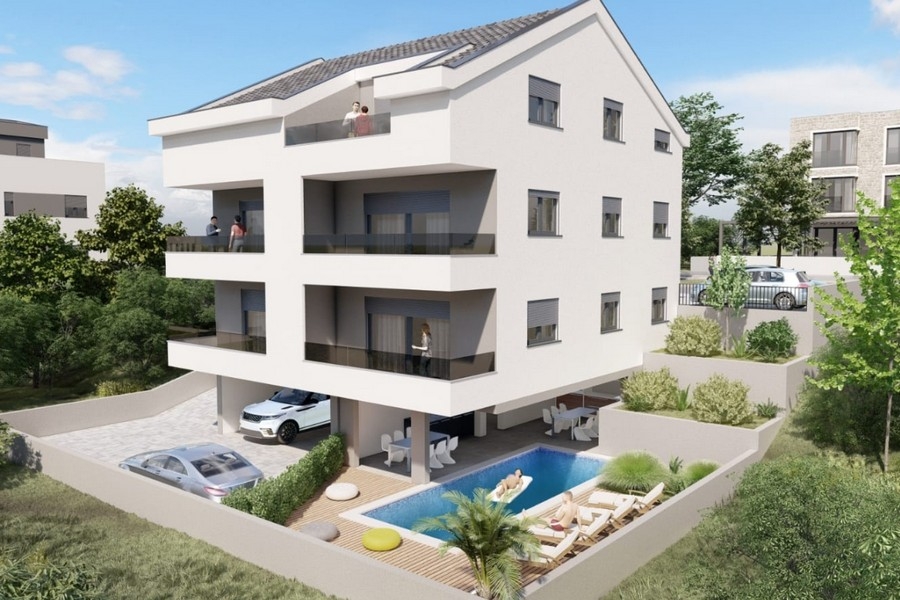 Immeuble d'habitation avec piscine et jardin en Croatie