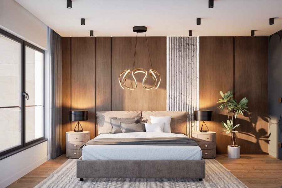 Chambre élégante dans un appartement neuf