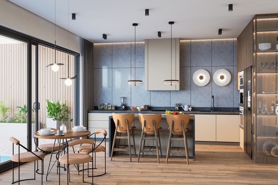 Cuisine design dans un appartement moderne