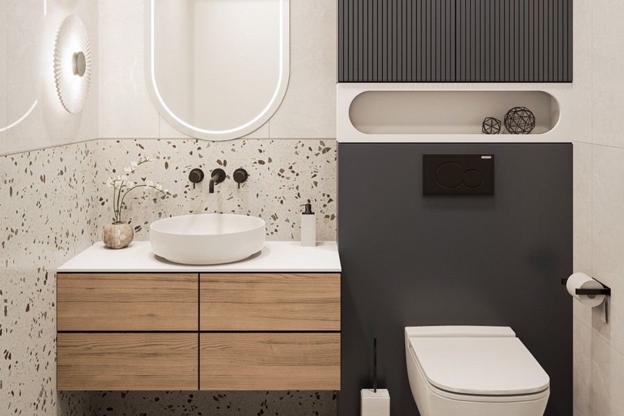 Salle de bains haut de gamme avec douche à l'italienne