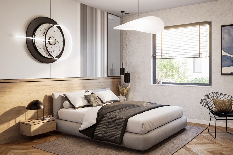 Chambre à l'intérieur moderne dans un appartement neuf