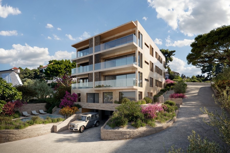 Résidence moderne directement au bord de la mer sur Ciovo