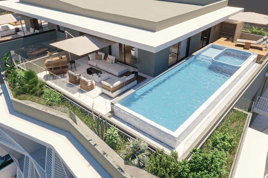 Penthouse avec piscine à débordement et grande terrasse