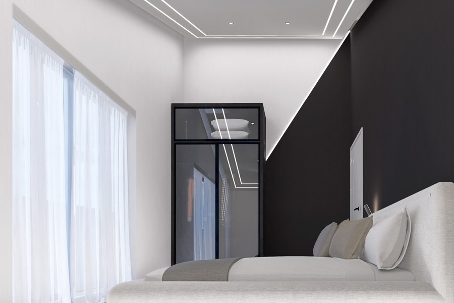 Chambre avec placard intégré