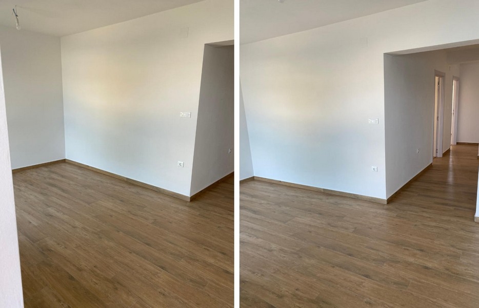 Séjour lumineux avec parquet au rez-de-chaussée