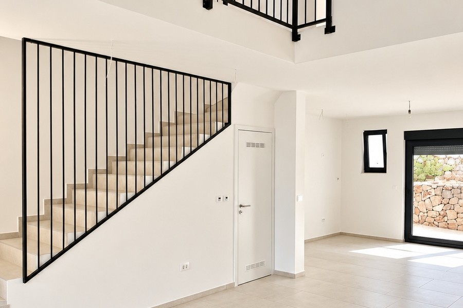 Séjour avec escalier intérieur