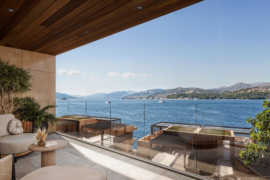 Vue depuis le balcon sur la baie