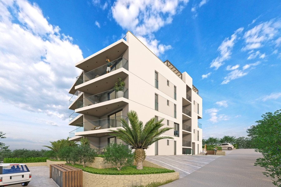 Penthouse avec toit-terrasse et vue sur la mer à Ciovo