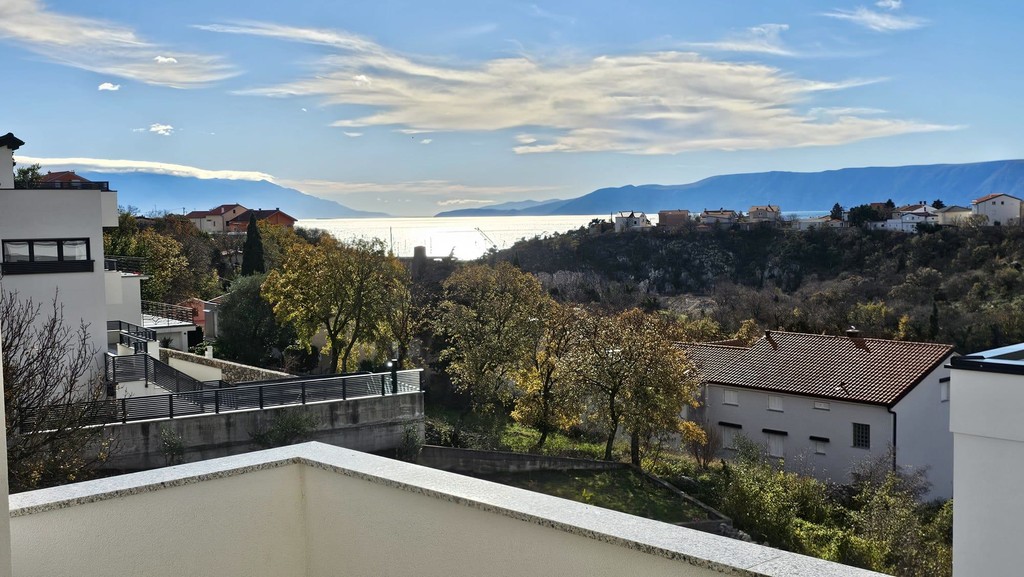 Vue sur la mer au-dessus des toits