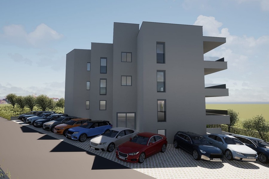 Places de parking à l'arrière du bâtiment