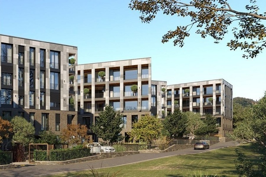 Ensemble résidentiel neuf avec cinq immeubles et espaces verts à Seget Donji