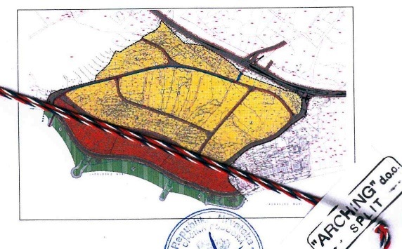 La forme du terrain constructible en bord de mer en Croatie