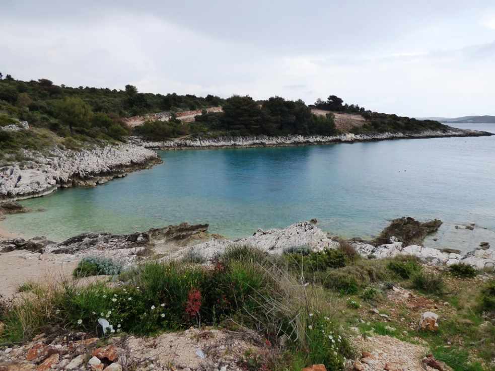 La petite baie près de Rogoznica, à laquelle est adossé le terrain constructible à vendre en Croatie. Agence immobilière Croatie - Panorama Scouting