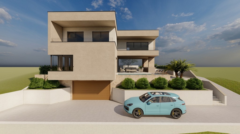 Projet d'idée pour le terrain G477, à vendre en Croatie.
