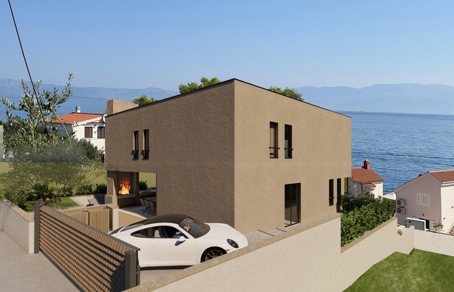 Terrain avec villa et vue mer sur Solta