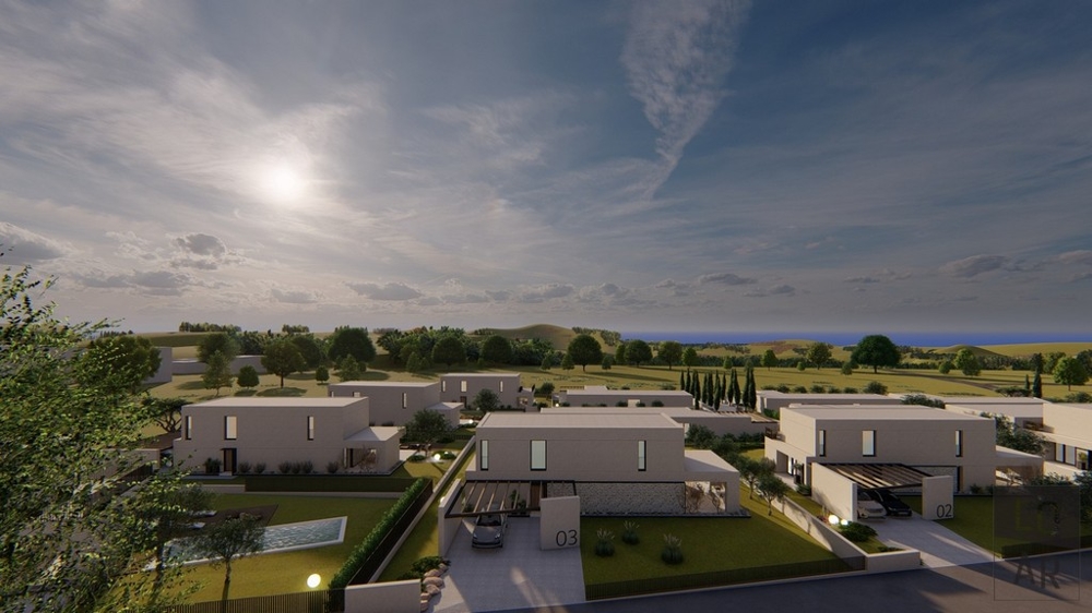 Visualisation du domaine à contre-jour avec vue sur la mer