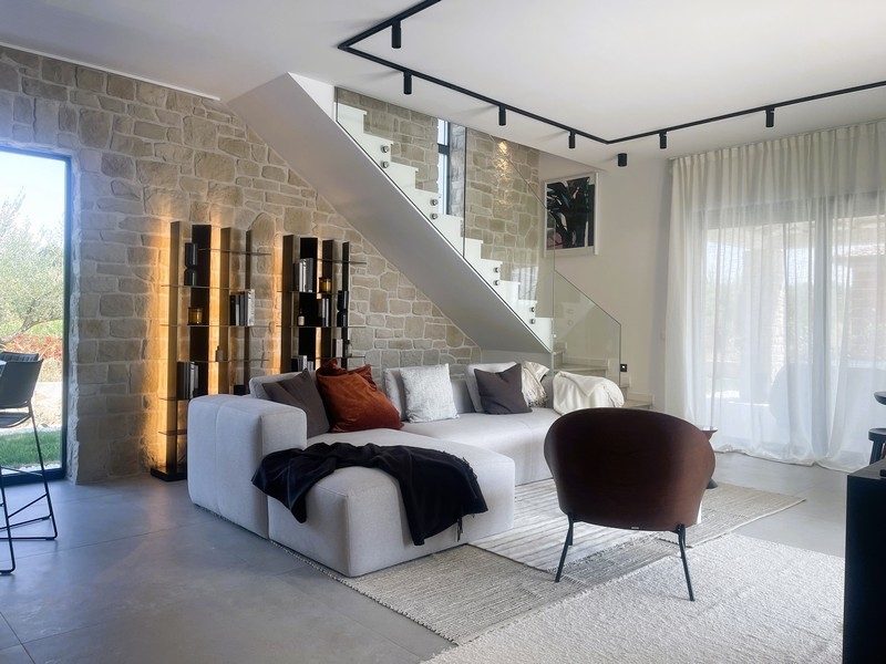 Vue de face du gros œuvre de la villa H2508.