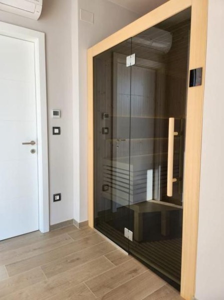 Porte de sauna en verre