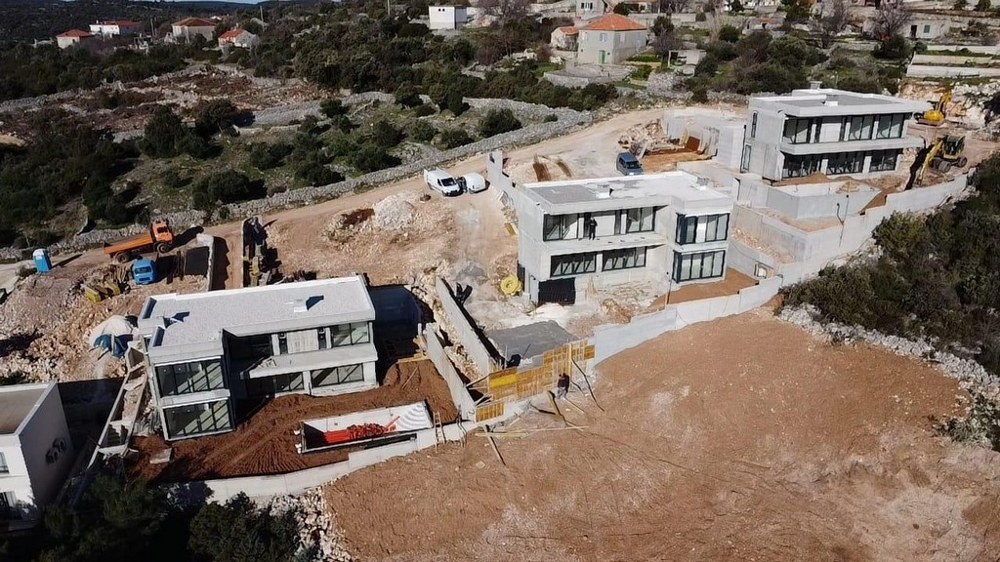 Chantier de villas modernes en cours de construction, à vendre en Croatie