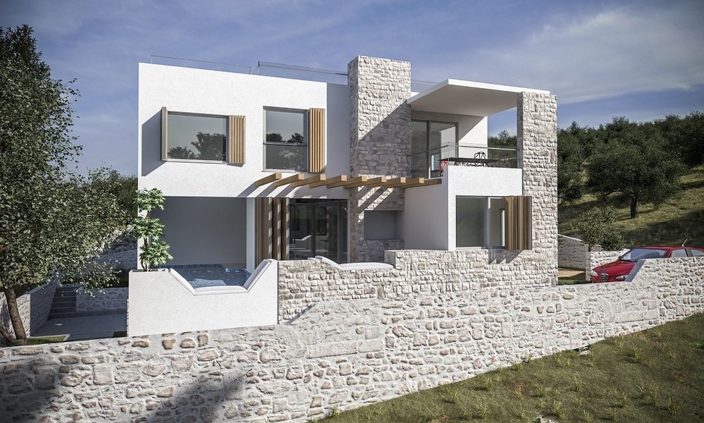 Design de villa moderne avec piscine et terrasse à vendre à Jezera sur Murter, Croatie