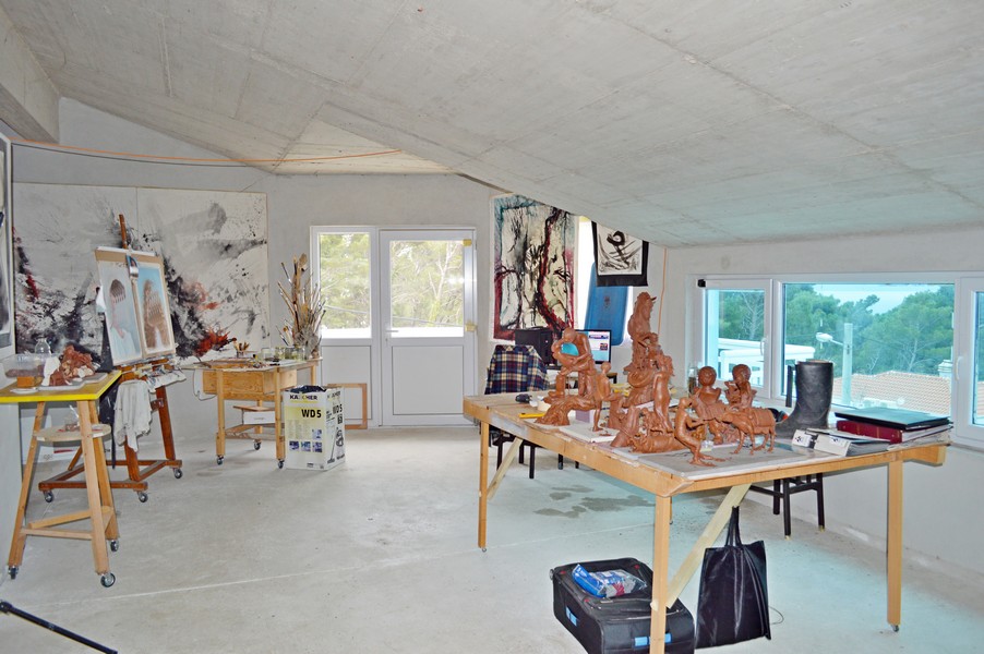 Atelier sous les combles.