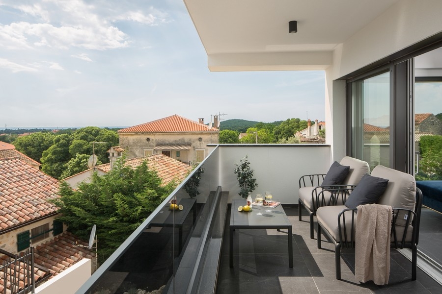 Vue sur la campagne istrienne jusqu'à la mer - Villa H3361.