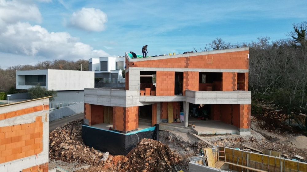 Villa de luxe en construction.