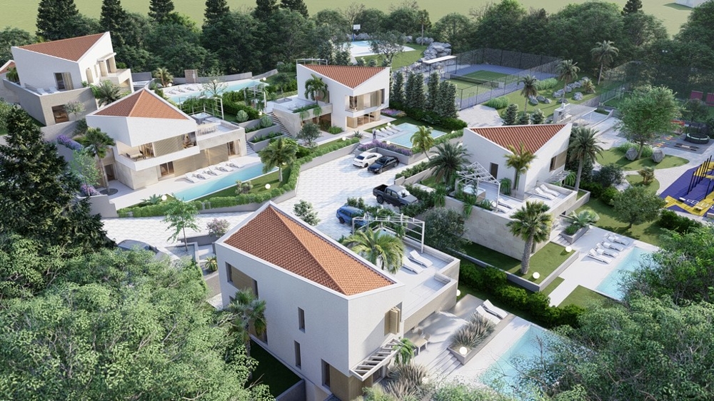 Villas de luxe modernes dans le domaine à vendre sur l'île de Krk en Croatie - Panorama Scouting H3472.