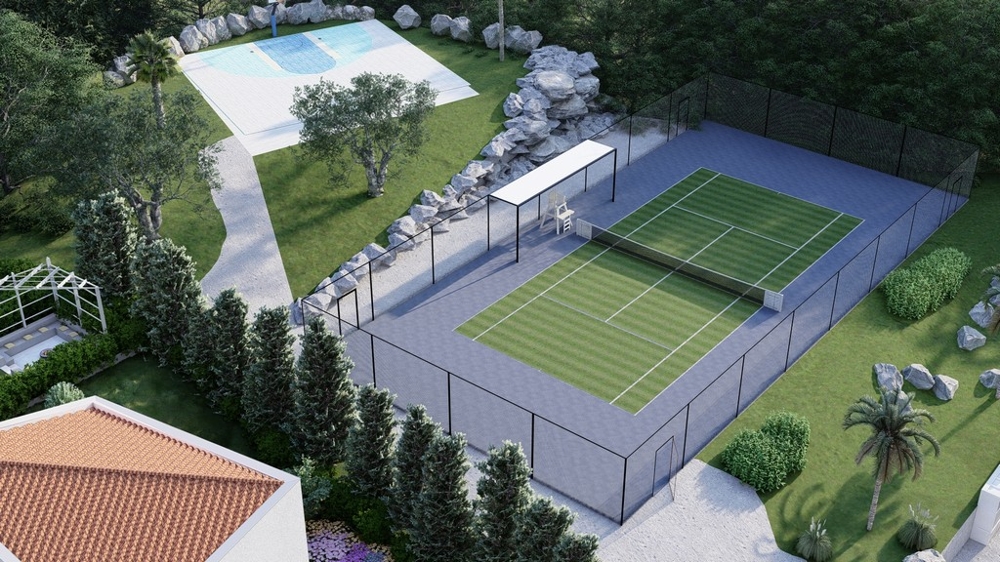 Court de tennis des villas H3472 en Croatie - Panorama Scouting.