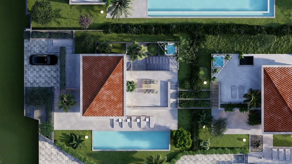 Villa H3474 vue d'en haut.