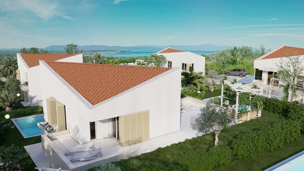 Vue mer de la villa H3475, en vente sur l'île de Krk.