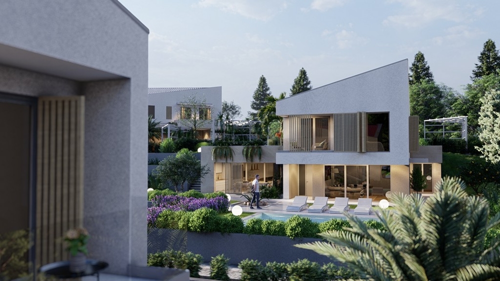 Villa neuve de luxe avec piscine.